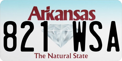 AR license plate 821WSA