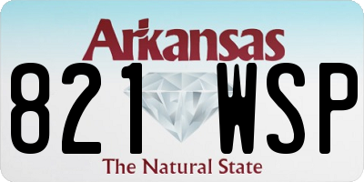 AR license plate 821WSP