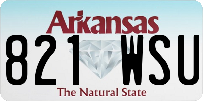 AR license plate 821WSU