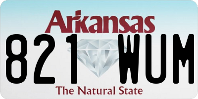 AR license plate 821WUM