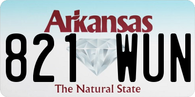 AR license plate 821WUN