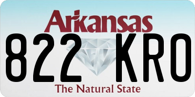 AR license plate 822KRO