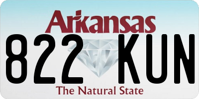AR license plate 822KUN