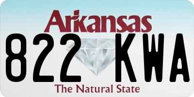 AR license plate 822KWA