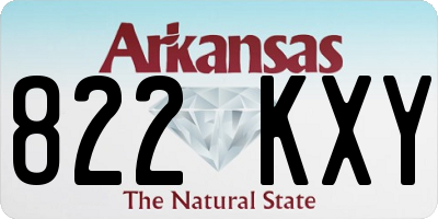 AR license plate 822KXY