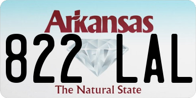 AR license plate 822LAL