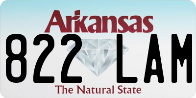 AR license plate 822LAM