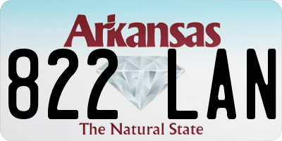 AR license plate 822LAN