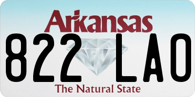 AR license plate 822LAO