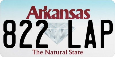 AR license plate 822LAP