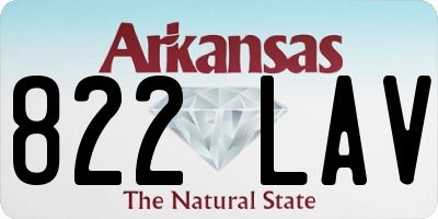 AR license plate 822LAV