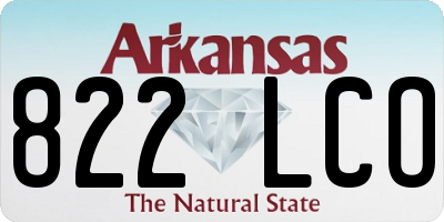 AR license plate 822LCO