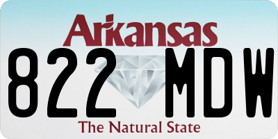 AR license plate 822MDW