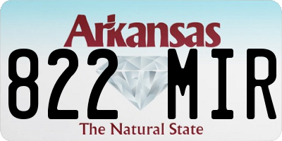 AR license plate 822MIR