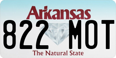 AR license plate 822MOT