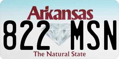 AR license plate 822MSN