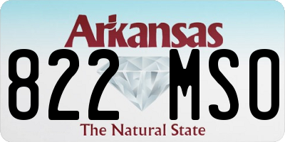 AR license plate 822MSO