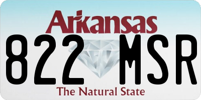 AR license plate 822MSR