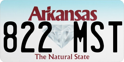 AR license plate 822MST