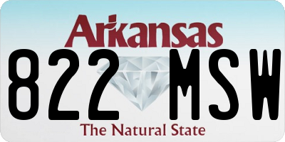AR license plate 822MSW