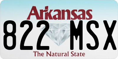 AR license plate 822MSX