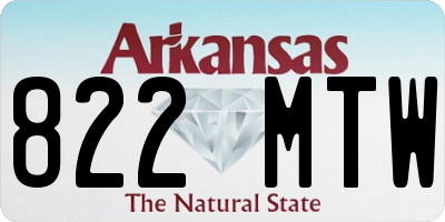 AR license plate 822MTW