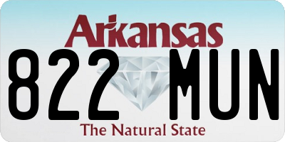 AR license plate 822MUN