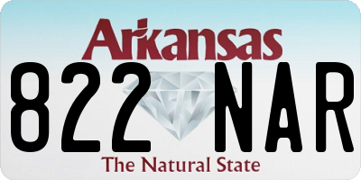 AR license plate 822NAR