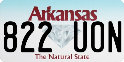 AR license plate 822UON