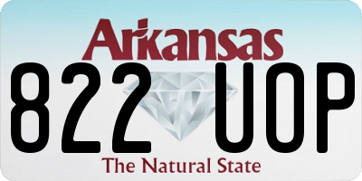 AR license plate 822UOP