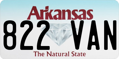 AR license plate 822VAN
