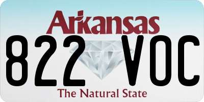 AR license plate 822VOC