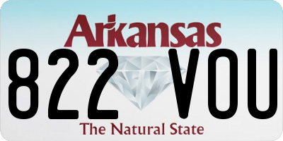 AR license plate 822VOU