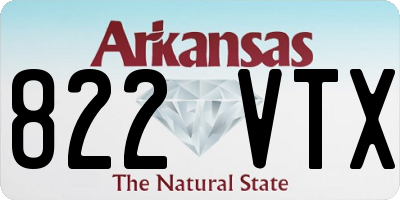 AR license plate 822VTX