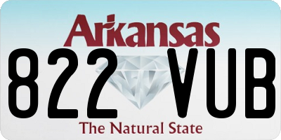 AR license plate 822VUB