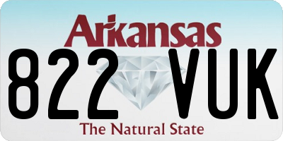 AR license plate 822VUK