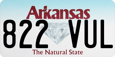 AR license plate 822VUL