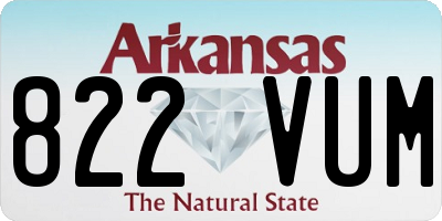 AR license plate 822VUM