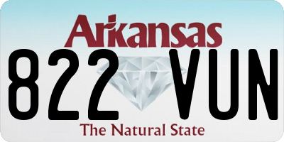 AR license plate 822VUN