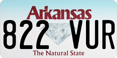 AR license plate 822VUR