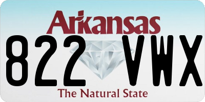 AR license plate 822VWX