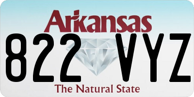 AR license plate 822VYZ