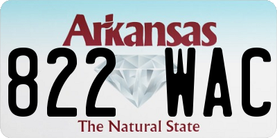 AR license plate 822WAC