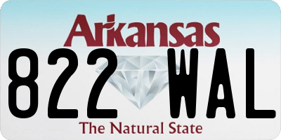 AR license plate 822WAL