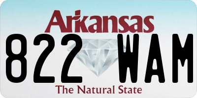 AR license plate 822WAM