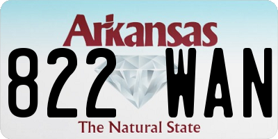 AR license plate 822WAN