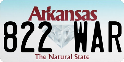AR license plate 822WAR
