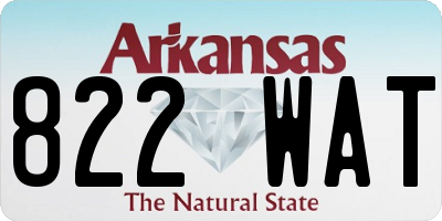 AR license plate 822WAT