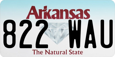 AR license plate 822WAU