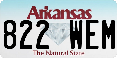 AR license plate 822WEM